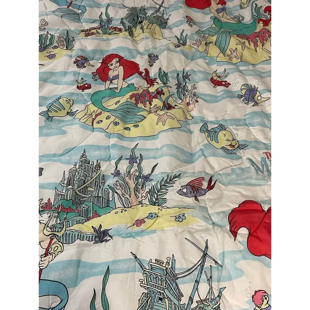 Vintage Disney Little Mermaid Comforter Ariel Twin 90x64 Bedding - Picture 3 of 7